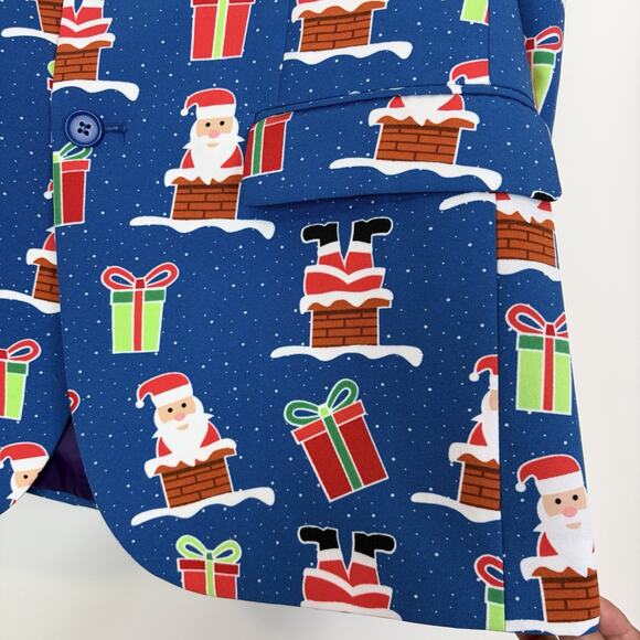 OppoSuits Mens EU 50 US 40 UK 40 Christmas Ugly Sweater Suit Jacket Pants Santa - Picture 15 of 16